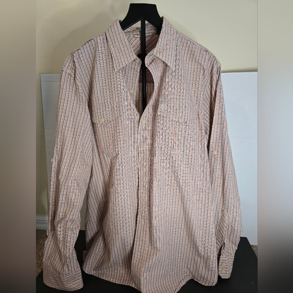 Timberland Plaid Long Sleeve Button Up Shirt Mens M  100% Cotton